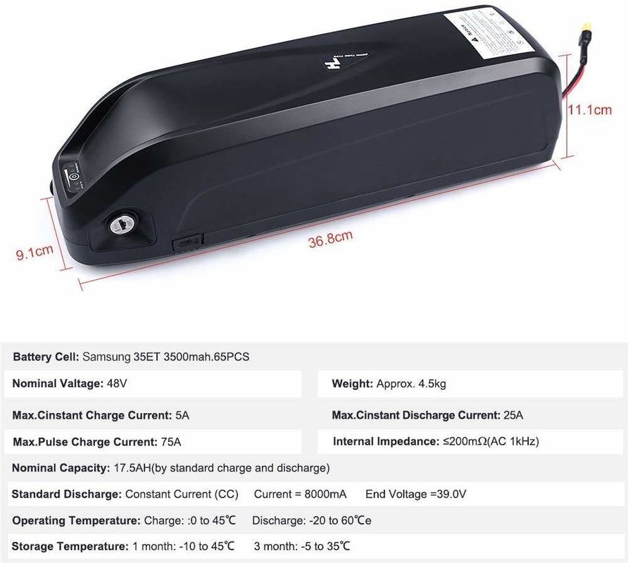 Akumulator USB 36V 17ah 10s5p Litowo-jonowy Akumulator do elektrycznego roweru E Bike Akumulator zamienny