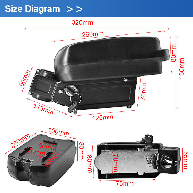 36V 10.4Ah 11.6Ah 18650 Little Frog E-Bike Bateria składana Mała do elektrycznego roweru skuter