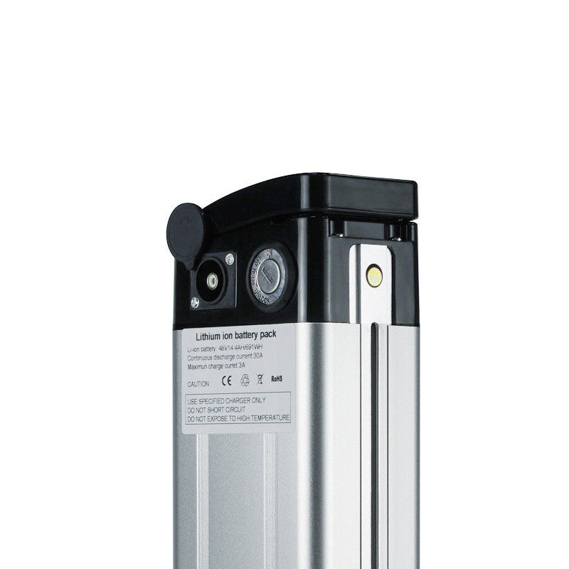 36V 13h 468 Wh Silver Fish Ebike Battery Top Discharge RCA Port ładowania